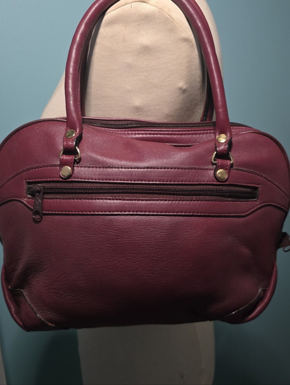 Etienne Aigner Leather Tote Bag in Burgundy - Picture 6 of 7